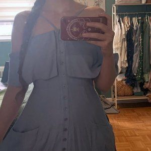 Reformation Baby Blue Midi A-Line Dress size 4